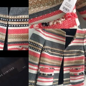 The Limited Blazer - Small - Striped coral